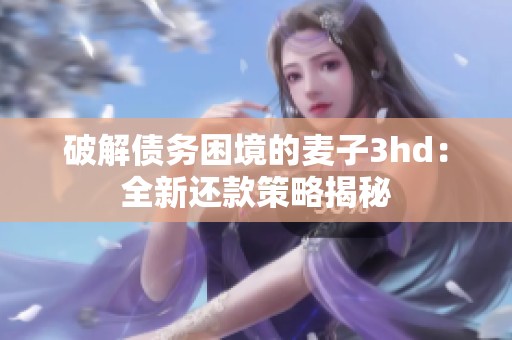 破解债务困境的麦子3hd：全新还款策略揭秘