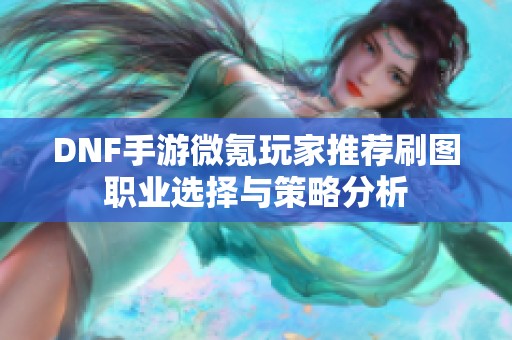DNF手游微氪玩家推荐刷图职业选择与策略分析