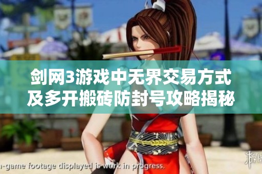 剑网3游戏中无界交易方式及多开搬砖防封号攻略揭秘