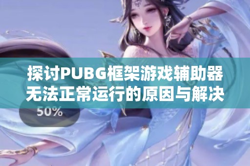 探讨PUBG框架游戏辅助器无法正常运行的原因与解决方法