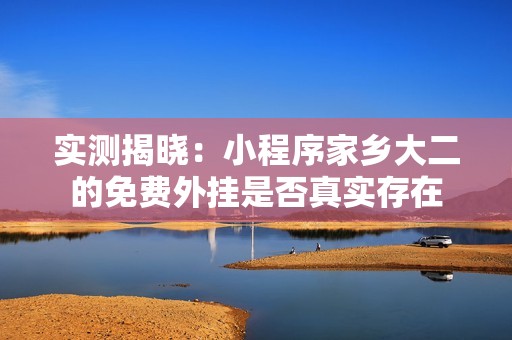 实测揭晓：小程序家乡大二的免费外挂是否真实存在