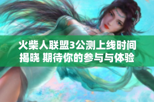 火柴人联盟3公测上线时间揭晓 期待你的参与与体验