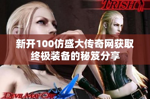 新开100仿盛大传奇网获取终极装备的秘笈分享