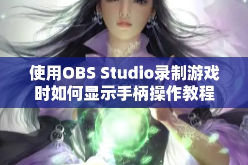 使用OBS Studio录制游戏时如何显示手柄操作教程