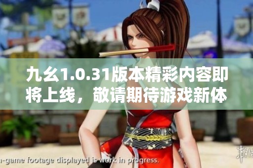 九幺1.0.31版本精彩内容即将上线，敬请期待游戏新体验