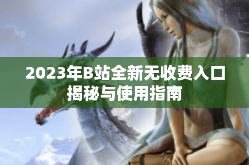 2023年B站全新无收费入口揭秘与使用指南