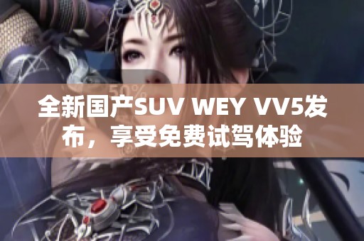 全新国产SUV WEY VV5发布，享受免费试驾体验