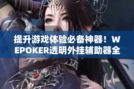 提升游戏体验必备神器！WEPOKER透明外挂辅助器全面解析