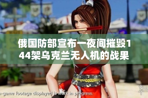 俄国防部宣布一夜间摧毁144架乌克兰无人机的战果