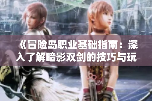 《冒险岛职业基础指南：深入了解暗影双剑的技巧与玩法》