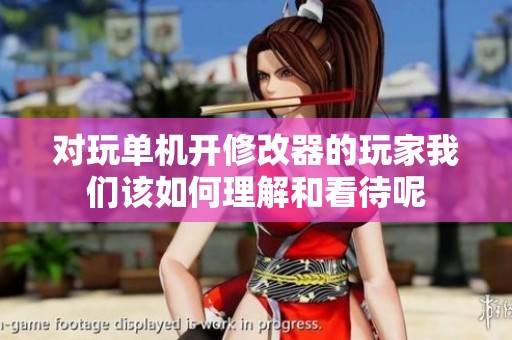 对玩单机开修改器的玩家我们该如何理解和看待呢