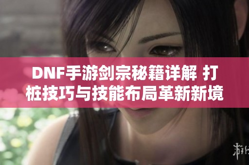 DNF手游剑宗秘籍详解 打桩技巧与技能布局革新新境界