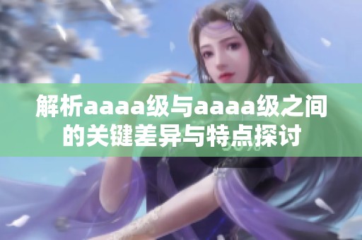解析aaaa级与aaaa级之间的关键差异与特点探讨