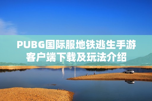 PUBG国际服地铁逃生手游客户端下载及玩法介绍