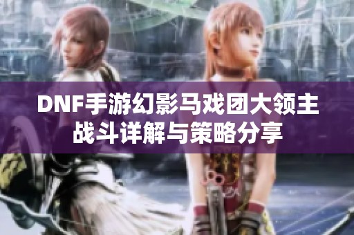 DNF手游幻影马戏团大领主战斗详解与策略分享