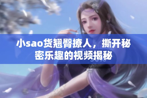 小sao货翘臀撩人，撕开秘密乐趣的视频揭秘