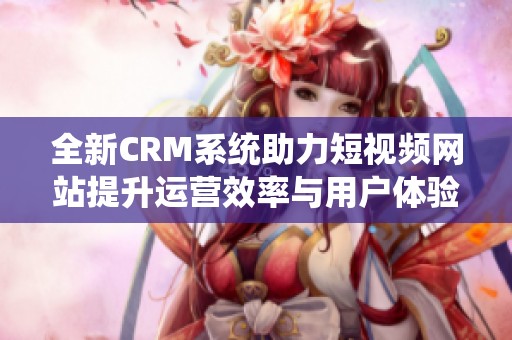 全新CRM系统助力短视频网站提升运营效率与用户体验