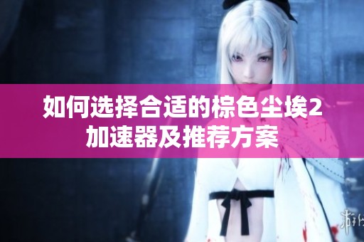 如何选择合适的棕色尘埃2加速器及推荐方案