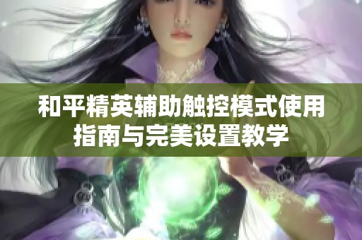 和平精英辅助触控模式使用指南与完美设置教学