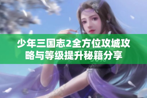 少年三国志2全方位攻城攻略与等级提升秘籍分享