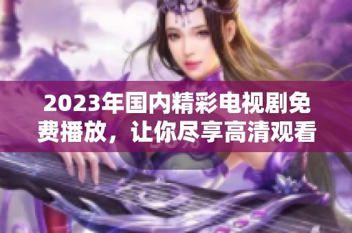 2023年国内精彩电视剧免费播放，让你尽享高清观看体验