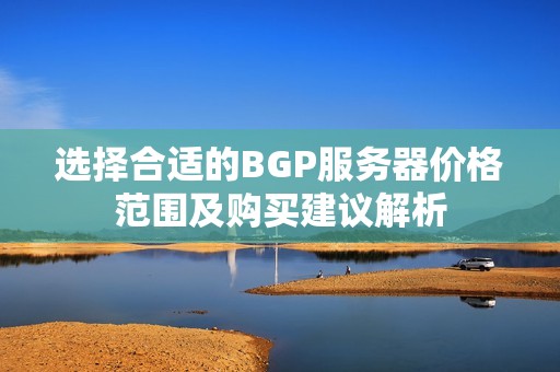 选择合适的BGP服务器价格范围及购买建议解析