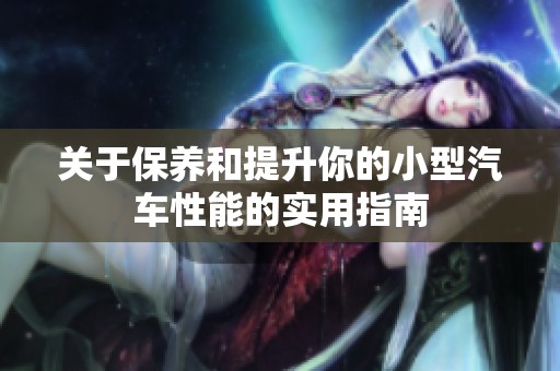 关于保养和提升你的小型汽车性能的实用指南