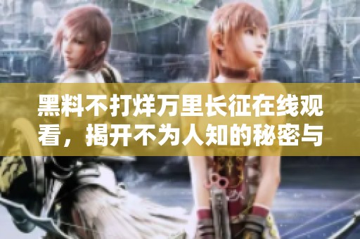黑料不打烊万里长征在线观看，揭开不为人知的秘密与真相