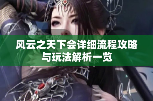 风云之天下会详细流程攻略与玩法解析一览