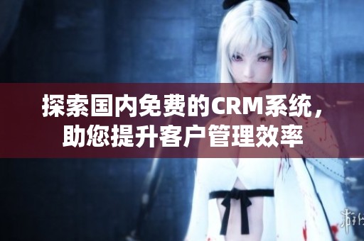 探索国内免费的CRM系统，助您提升客户管理效率
