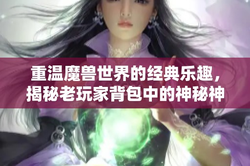 重温魔兽世界的经典乐趣，揭秘老玩家背包中的神秘神器