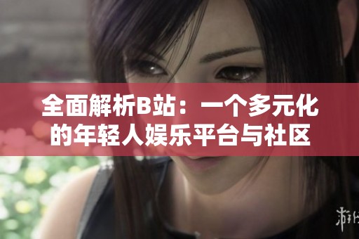 全面解析B站：一个多元化的年轻人娱乐平台与社区