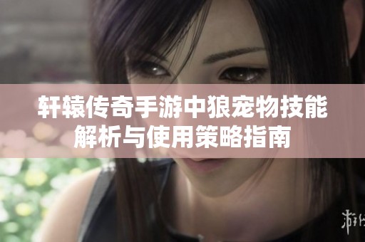 轩辕传奇手游中狼宠物技能解析与使用策略指南